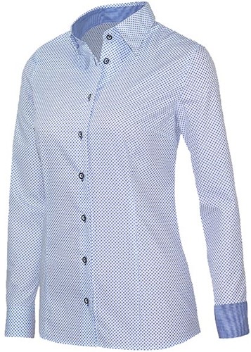 Giovanni Capraro 29337-38 Blouse - Wit [Donker Blauw accent]