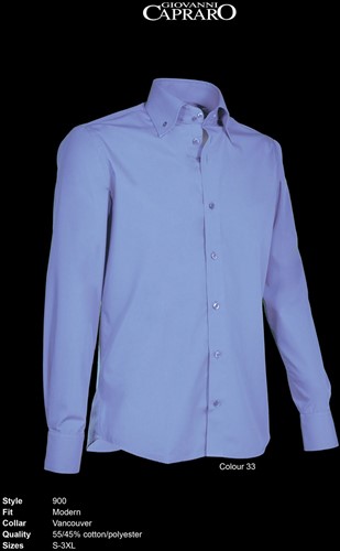 Giovanni Capraro 900-33 Heren Overhemd - Blauw
